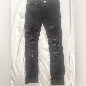 H&M Divided skinny ripped black jeans